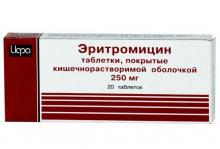 Эритромицин: использование Эритромицин: инструкция по применению